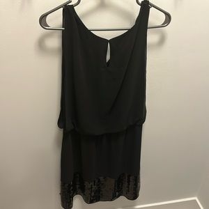 Sequin blouson dress with sequins